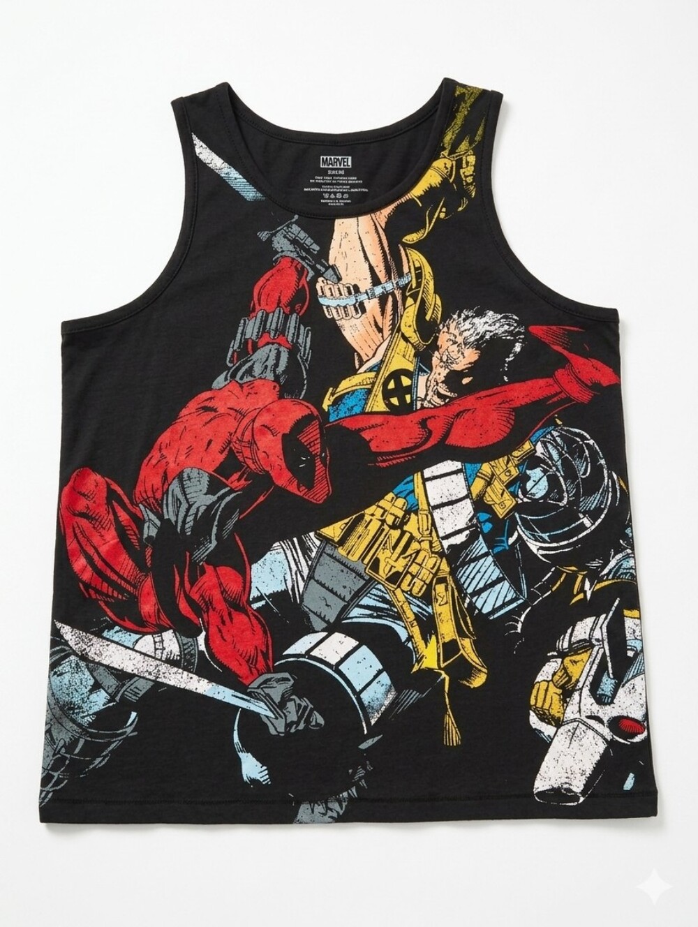 Marvel Men's  Black Graphic Tank Top featuring Deadpool Sz Large